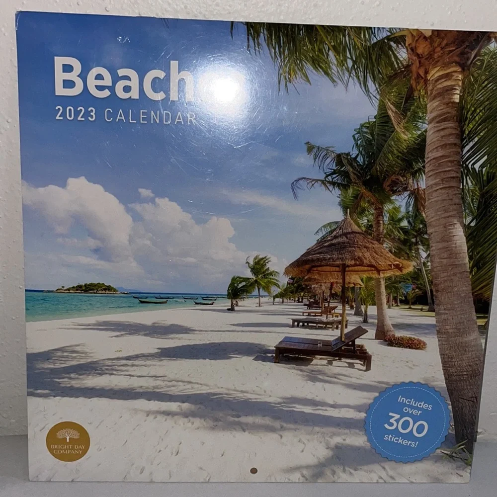Wall Calendar 2023 Beaches Monthly Wall Calendar by Bright Day 12” X 12”
